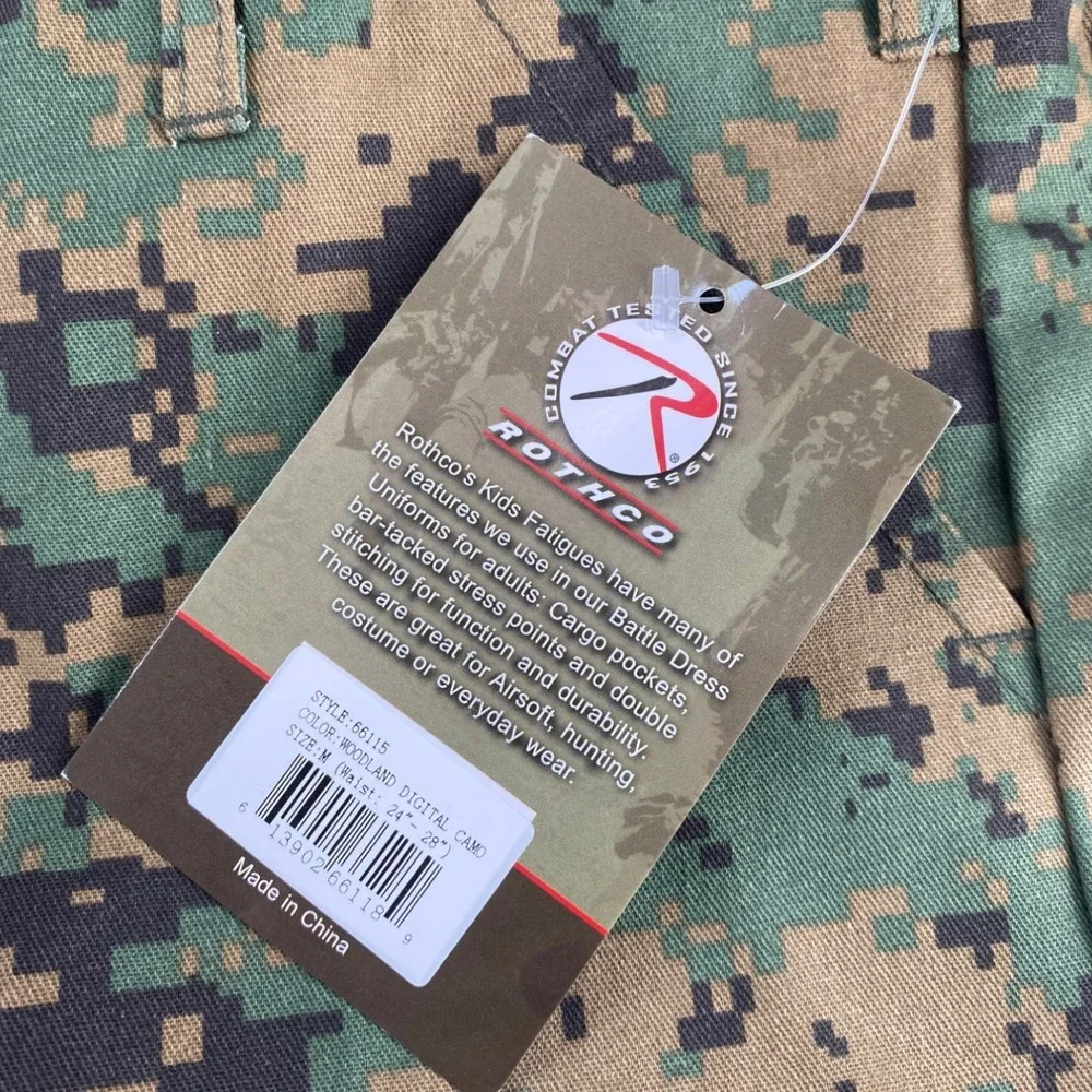 Rothco‎ Camouflage Pants Kids Size Medium BDU Army Woodland Digital Camo NWT